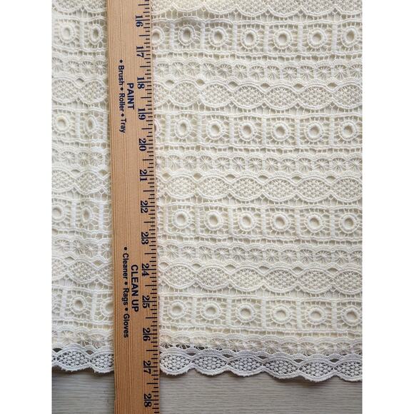 TOP/BLOUSE-COLDWATER CREEK-Cream-Lace Front-Short Sleeves-SIZE M (8-10) - Picture 6 of 10